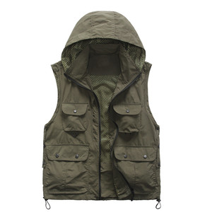 Gilet da pesca traspirante in Mesh Unisex con cappuccio Multi-tasche fotografia gilet da viaggio <span class=keywords><strong>giacca</strong></span> per adulti <span class=keywords><strong>e</strong></span> giovani - Product Image 1