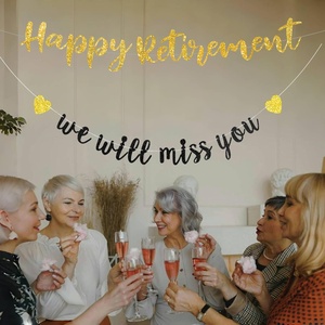 En Oferta, Decoración para Fiesta de Jubilación, Adornos Colgantes con Forma de Corazón en Dorado y Negro - Product Image 2