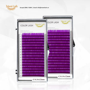 Extensions de cils synthétiques personnalisées, épaisseur 0,15 mm, élégance violette, couleur violet enchanté, courbure CC, longueur naturelle - Product Image 2