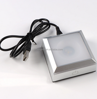 Présentoir LED de haute qualité avec interrupteur tactile carré pour boule de verre et cube de cristal 3D
