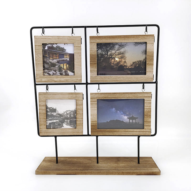 Vertical Wall Decoration Picture Frame 4 Combination Wooden Mdf Photo Frame