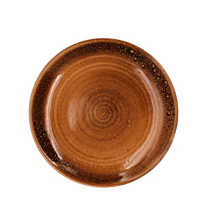Piatto Piano Rustico a Spirale 20 Cm con Finitura in Terracotta - Product Image 1