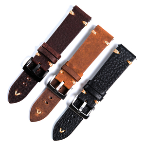 Cinturino orologio in pelle 20mm 22mm braccialetto fatto a mano <span class=keywords><strong>Vintage</strong></span> da uomo cinturino in vacchetta morbido - Product Image 1