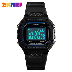 Skmei Sport Watch Digital Men's Waterproof 50M Black Rubber Strap Alarm <strong>Chrono</strong> Outdoor <strong>Fitness</strong> Watch - Product Image 5