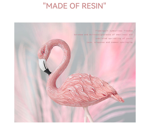 घर के सजावट के लिए वेलेंटिन फ्लेमिंगो राल मूर्तियां - Product Image 2