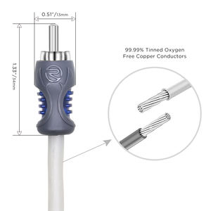 Edge RMI23 <span class=keywords><strong>Echo</strong></span> Plus Series Câble d'interconnexion audio RCA en cuivre étamé sans oxygène à 2 canaux et 3 pieds pour audio de voiture haut de gamme - Product Image 5