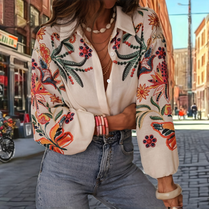 Spring and Summer New Cute Loose <b>Long</b>-sleeved Broadcloth Shirt <b>Top</b> - Product Image 2