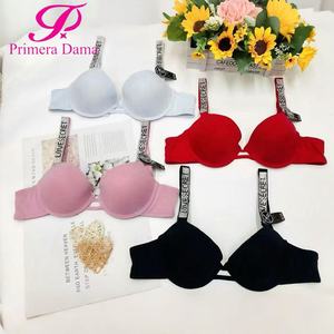 Alta Calidad Bras De Copa B Con Push up Tirantes Decorados Con Pedrería En Variedad De Colores - Product Image 3