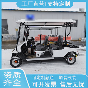 รถกอล์ฟพยาบาลไฟฟ้าสี่ล้อใหม่ ความเร็ว 35 กม./ชม. รับน้ำหนักได้ 700 กก. เกียร์อัตโนมัติ รถลาดตระเวนโรงพยาบาล - Product Image 3