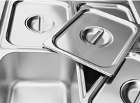 Table commerciale de bain marie en acier inoxydable à 5/10 compartiments