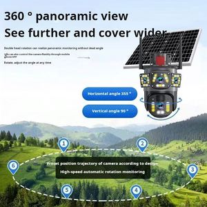 X617 Solar <b>Camera</b> 4g V360pro Three Eyes and Two Pictures Outdoor Solar Closed Circuit Tv Ptz <b>Camera</b> 1080p Card 32g - Product Image 3