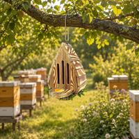 Nichoirs pour papillons de jardin avec mangeoire et porte arrière extérieure, habitat en bois en forme de larme, boîte de nidification naturelle