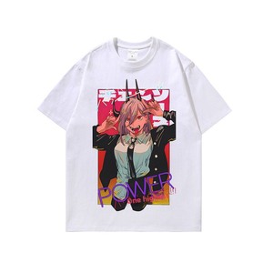 เสื้อยืดคอกลมแขนสั้นสไตล์ฮิปฮอปผ้าฝ้ายแท้เนื้อหนัก 260 กรัม ลุคการ์ตูน<span class=keywords><strong>อนิเมะ</strong></span>ญี่ปุ่น ทรงหลวม ซักแล้วทำสีซีดแบบวินเทจ - Product Image 5