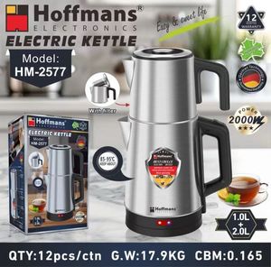 <span class=keywords><strong>Samovar</strong></span> <span class=keywords><strong>Elettrico</strong></span> Hoffmans di Grado Commerciale, Set 2L+1L in Acciaio Inox, Macchina per Tè con Spegnimento Automatico e Mantenimento Calore per il Medio Oriente - Product Image 5