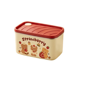 Strawberry Bear Stainless Steel Food Storage <b>Box</b> 1-3L Leak Proof Rectangle Bento <b>Box</b> For Office Students - Product Image 5