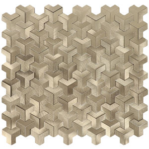 Mosaïque en aluminium auto-adhésive dorée à effet 3D et carreaux métalliques collés pour la cuisine et la décoration intérieure - Product Image 1