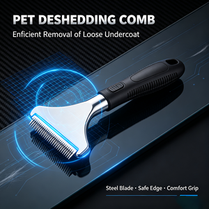Pet Shedding <b>Brush</b> <b>Self</b> <b>Cleaning</b> Grooming Comb For Removing Loose Dog And Cat <b>Hair</b> - Product Image 2