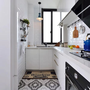 Mobili da <span class=keywords><strong>cucina</strong></span> semplici moderni su misura per cucine a forma di L di piccole <span class=keywords><strong>dimensioni</strong></span> mobili da <span class=keywords><strong>cucina</strong></span> pratici con finitura per animali domestici - Product Image 1