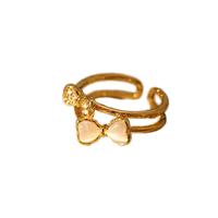 Nouveau à la mode européen américain Simple français diamant arc anneau ouvert personnalisé tout match double couche en acier inoxydable Zircon