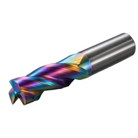 Fraise à queue OBT HRC55 à 3 cannelures avec revêtement DLC pour l'aluminium, usinage CNC haute vitesse, fraise en carbure, outils colorés arc-en-ciel