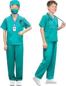 Costume de Docteur et Infirmière XJ, Ensemble de 7 Pièces pour Enfants de 3 à 11 Ans, Unisexe, Tissu Dobby Polyester/Coton, Déguisement d'Halloween - Product Image 2
