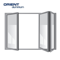 Porte pliante en alliage de bois Aluminium Bifold Patio Prix Maison Verre Pivot Système de cadre de porte en aluminium Portes coulissantes en aluminium