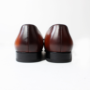 Chaussures habillées pour hommes en cuir véritable, peintes à la main, patinées, sur mesure, à double boucle, de qualité supérieure - Product Image 5