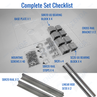 Kit de rail de guidage linéaire CNC XYZ 3 axes 20 mm 47 pouces avec gabarit d'aplatissement SBR, rail Zenda, chariot de routeur, ensemble DIY pour l'aplatissement de plaques