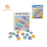 Jouets pour enfants, tuiles de couleur macaron, logo personnalisé, grande taille, plateau 5x5, 25 pièces, petits blocs magnétiques carrés en plastique, jeu de puzzle coulissant