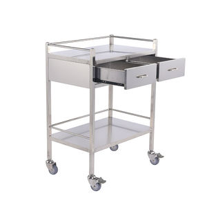 Roestvrijstalen Utility Cart Met 2 Laden Medische Trolleys & Karren Chirurgische Trolleys Noodtrolley Voor Behandeling - Product Image 4