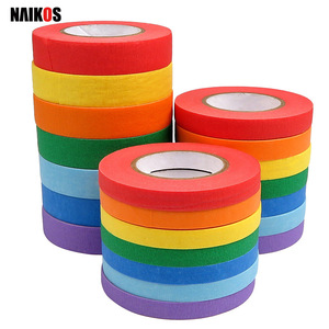 Ruban de masquage coloré Ruban artisanal d'art en papier crépon pour l'artisanat d'art décoratif Peinture Codage couleur et étiquetage - Product Image 1