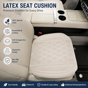 Coussin de siège de voiture en coton latex gris clair, 1 pièce, ajustement universel, protection de siège avant de voiture pour la conduite et chaise de bureau - Product Image 1