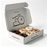 Boîte à donuts rectangulaire de qualité alimentaire, pliable, résistante à la graisse, pour gâteaux, macarons, pâtisseries, cupcakes, emballage pour boulangerie