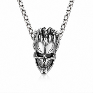 Collar con colgante de esqueleto yunnique de acero inoxidable para hombre, estilo Hip Hop, diseño geométrico JD215 - Product Image 5