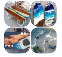 Résine époxy transparente à durcissement UV pour comptoirs d'art, tables basses, travaux du bois, construction et emballage