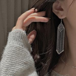Boucles d'oreilles en argent pur S925, fabrication artisanale italienne, tissées, simples, vintage, accessoires à pampilles, design de niche, bijoux fins - Product Image 3