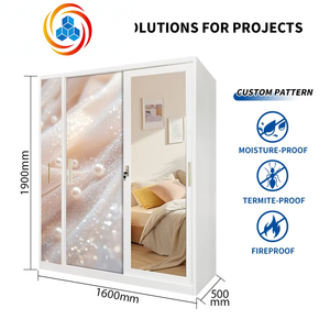 Muebles de Dormitorio Modernos de Acero, Armarios de Almacenamiento Metálicos Impresos de Alta Calidad Personalizados, Armarios de Hierro con Espejo para Uso Hospitalario - Product Image 2