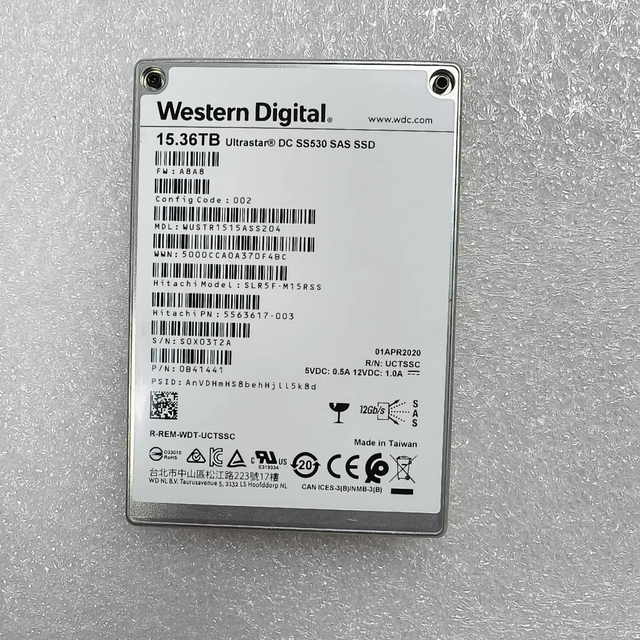 15.36TB SS530 SAS SSD 12GB/s 0B41441 5563617-003 WUSTR1515ASS204