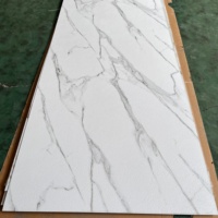 Lámina de PVC Brillante con Efecto Mármol, Lámina de PVC con Recubrimiento UV para Paneles de Pared Interiores, Decoración de Baños