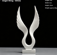 Décoration Moderne pour la Maison : Figurine Ailes d'Ange et Ailes d'Aigle en Résine Dorée pour Salon, Bureau et Intérieur