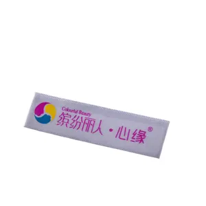 Anpanman logo huruf harga pabrik sutra tenun pribadi tag merek Satin Logo kustom Label anyaman kepribadian