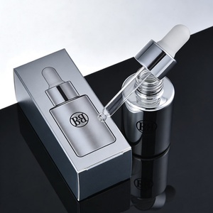 Customized Luxury 1oz Cosmetic Skincare Packaging 30ml Serum Bottle Cylinder <b>Flat</b> Shoulder Dropper Bottle - Product Image 2