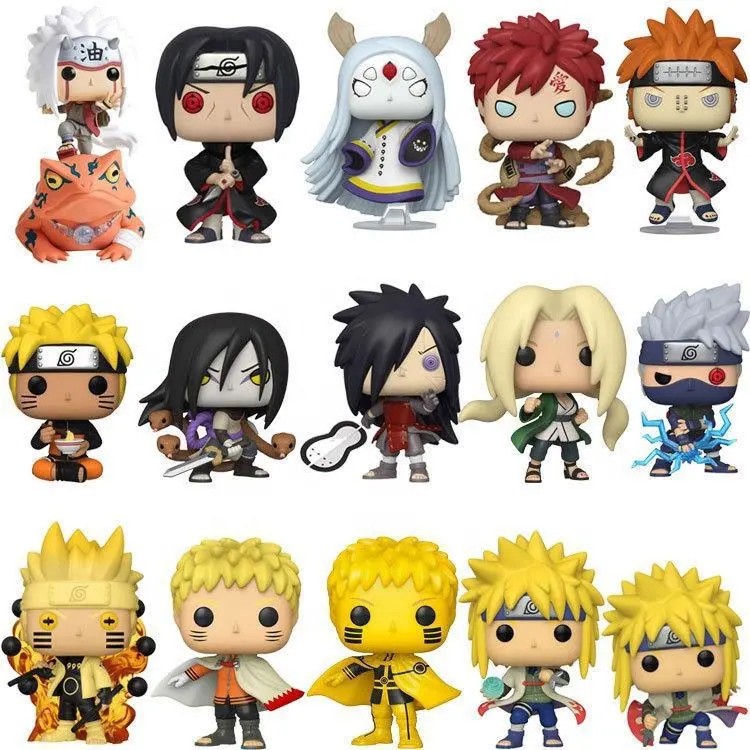 Commercio all'ingrosso della fabbrica giocattoli per bambini Funko pop giapponese Anime pvc modello giocattolo Kakashi Sasuke con Funko pop protettore Action figure