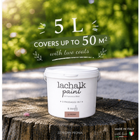 22 PEONY 5L LaChalk Peinture liquide hybride craie-résine avec application au pinceau acrylique pour meubles Fabriqué en Italie