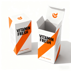 Custom Folding Tuck End in Flat Paper Boxes Form Eco-Friendly Material Vitamin Outer Packaging Box for Natural Supplements Brand