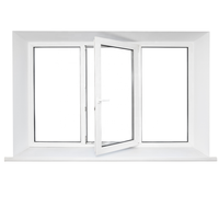 Ventanas de Triple Panel de Aluminio con Vidrio Templado Insonorizado, con Mosquiteras y Rejillas, de Alto Impacto