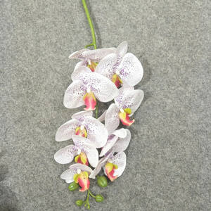 Orquídea de látex 3D Real Touch 9 cabezas orquídea blanca artificial - Product Image 5