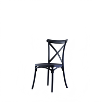 Chaise en plastique moulé robuste de style X-Back, vente en gros d'usine, siège de salle à manger moderne et coloré, chaise en plastique durable