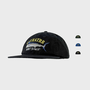 Casquette de pêche décontractée en coton lavé avec broderie Marlin Swordfish, style vintage, pour la plage, avec fermeture snapback - Product Image 1