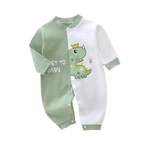 Automne hiver nouveau bébé combinaison à manches longues coton peigné imprimé barboteuse mignon dessin animé 100% coton sous-vêtements pour garçons filles - Product Image 5